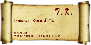 Tomecz Konrád névjegykártya